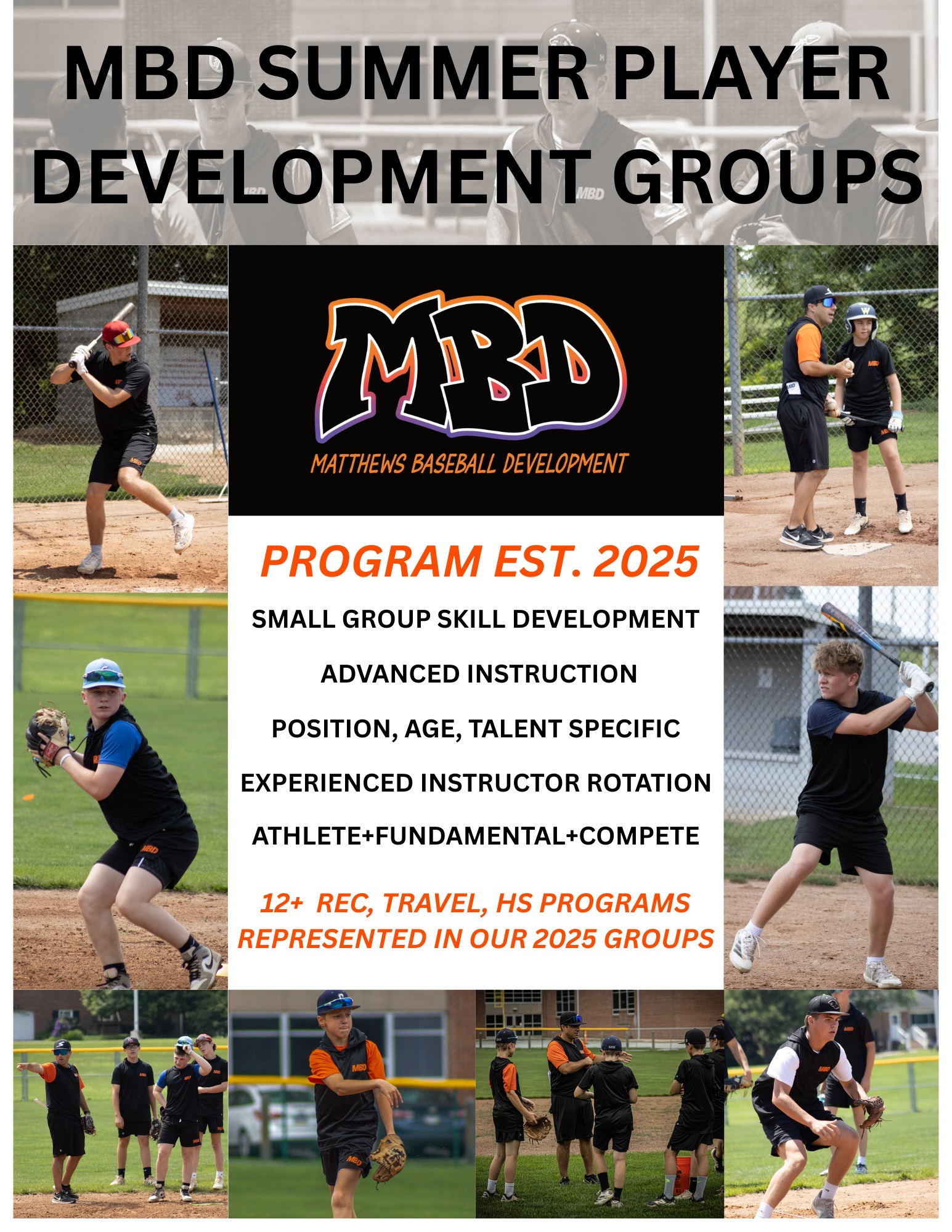 Summer 2026 Programming – Matthews Baseball Development